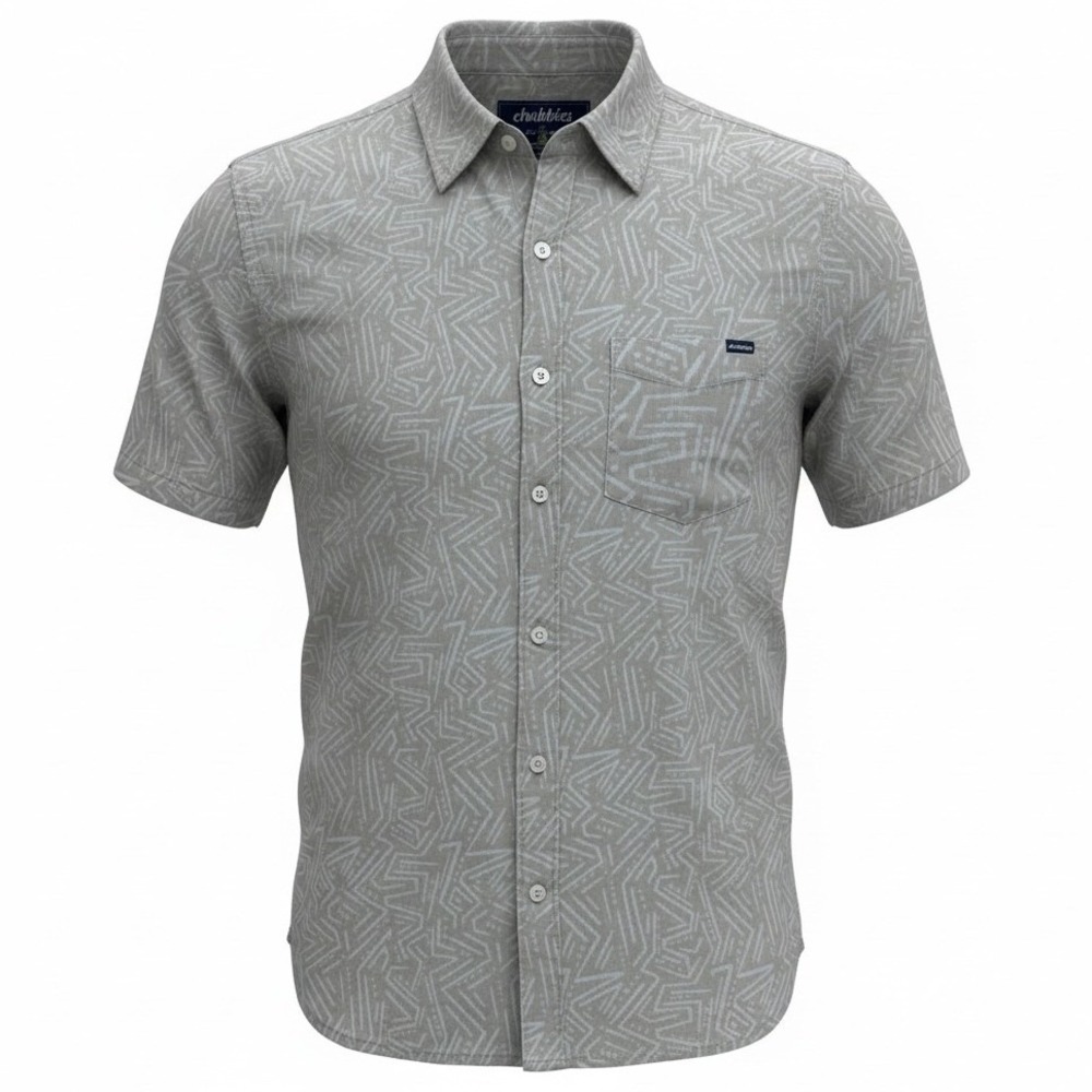 Chubbies No Such Thing Resort Weave Friday Shirt Mens M Short Sleeve Button Down